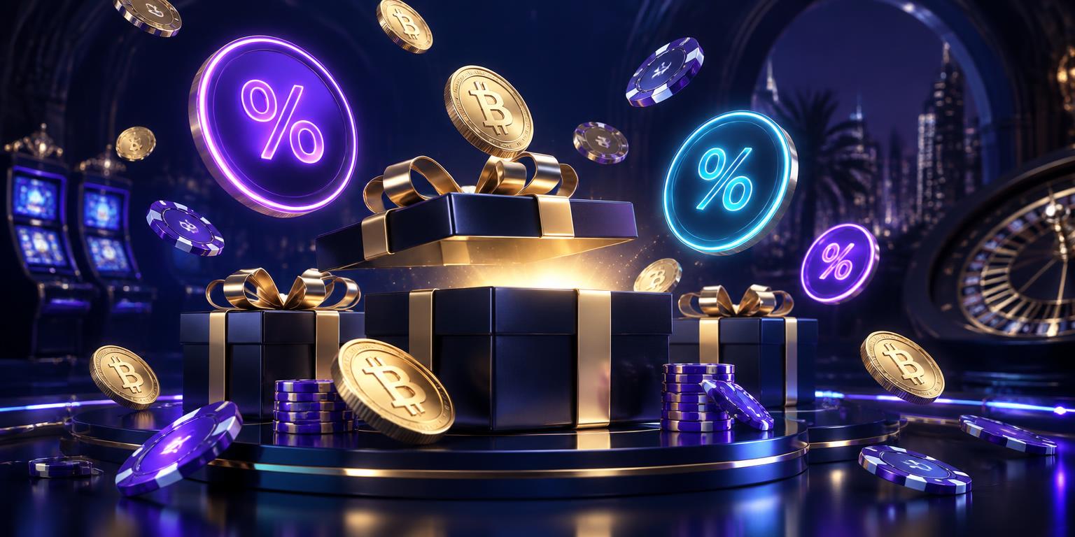 Cadeaus, bitcoins en cashback badges van JustBit Casino